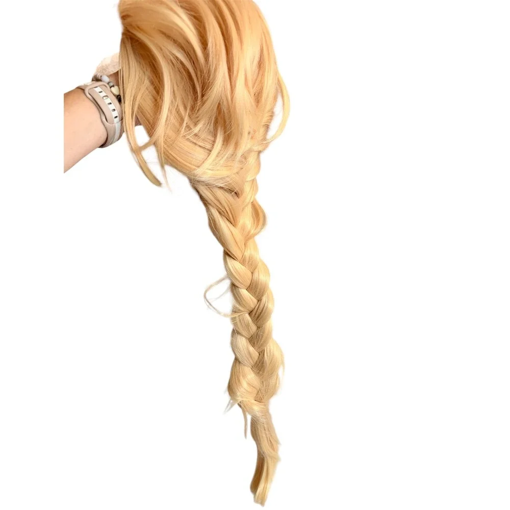 Long Blonde Braided Cosplay Costume Wig Girls Teens Elsa Frozen Dress Up